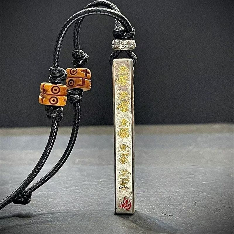 Taoist Big Dipper Wealth-Attracting Talisman Silver-Plated Handmade Pendant