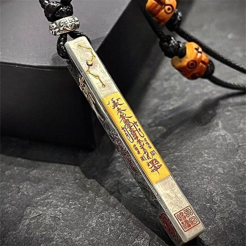 Taoist Big Dipper Wealth-Attracting Talisman Silver-Plated Handmade Pendant