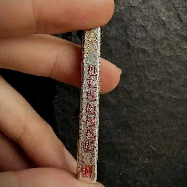 Taoist Sacred Artifact Tianpeng Ruler Silver-Plated Handmade Pendant