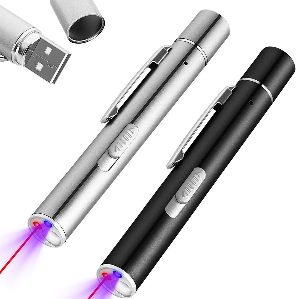 3-in-1 USB Rechargeable Laser Pointer with UV Light