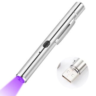 USB Rechargeable UV Blacklight Pen for Pet Urine Detection