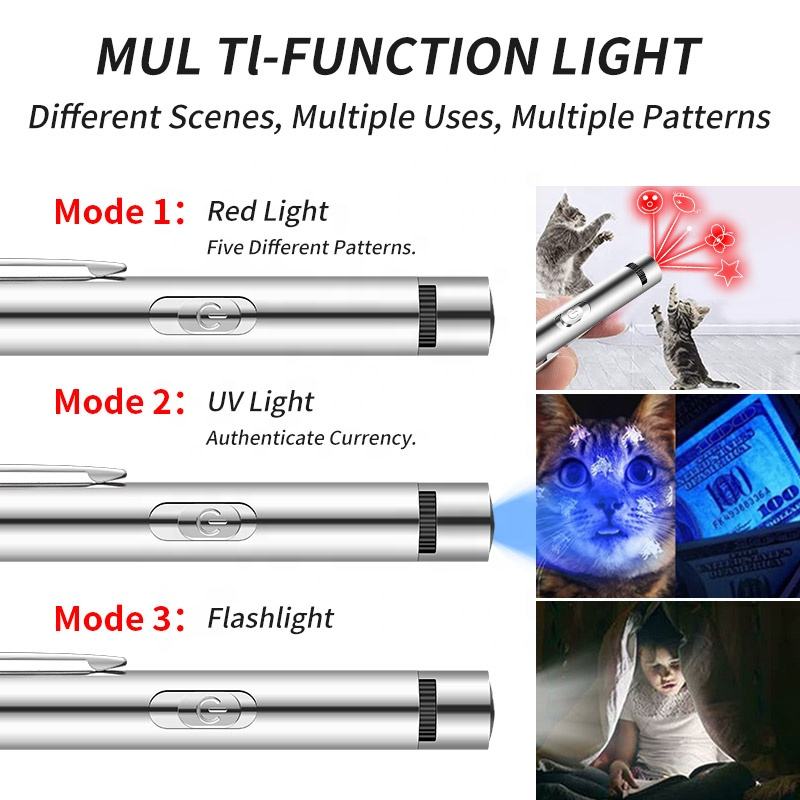 USB Rechargeable Laser Pointer Pet Toy with 3 Light Modes - Image 2