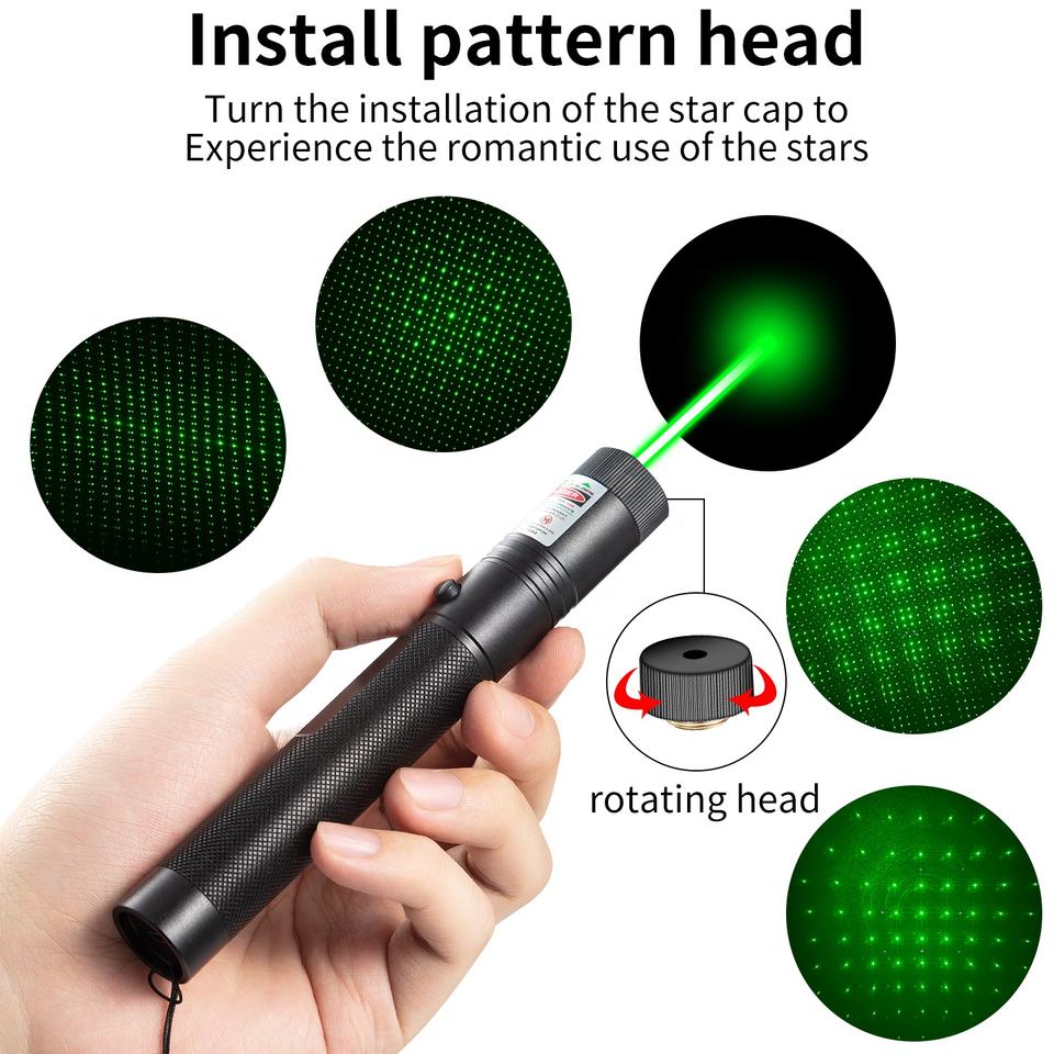 USB Rechargeable 303 Star Laser Pointer - Green/Red/Purple - Image 4