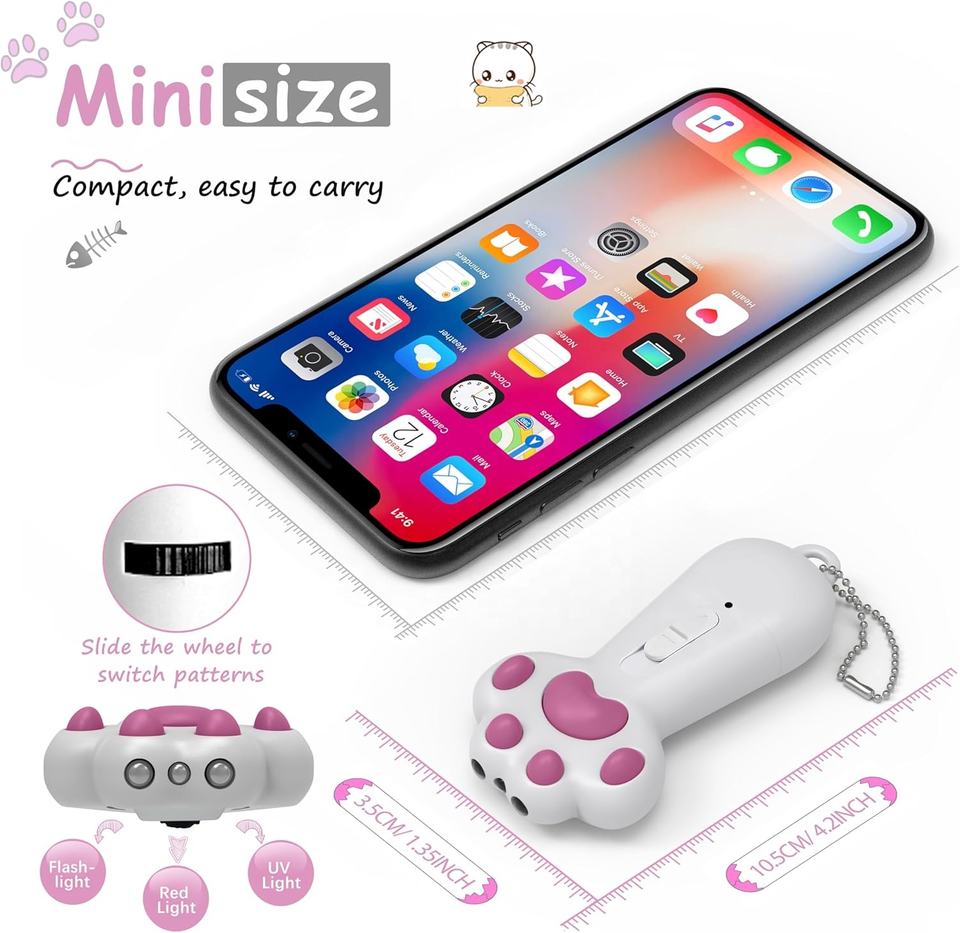 7-in-1 USB Rechargeable Cat Paw Laser Toy - Image 5
